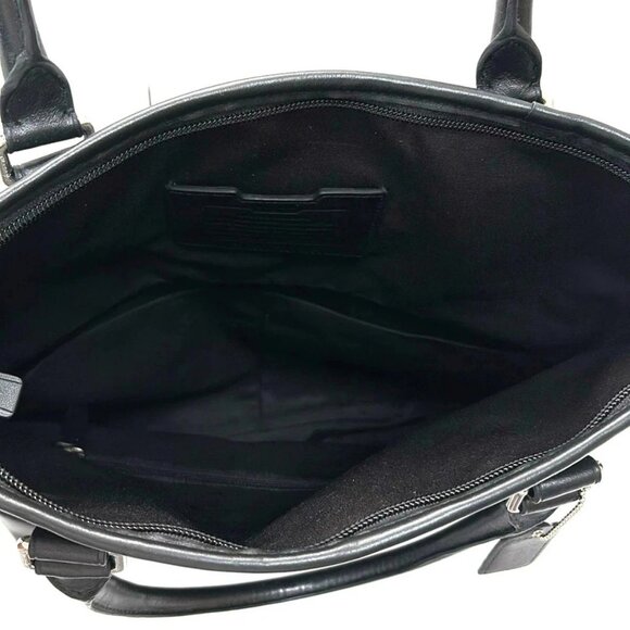 Auth COACH Signature F71103 Black Dark Gray PVC Leather - Handbag - Picture 7 of 9